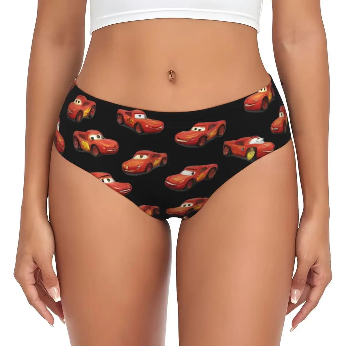 Women's Custom Mutandines with Pattern Lightning McQueen, Women's Elasticized Slips