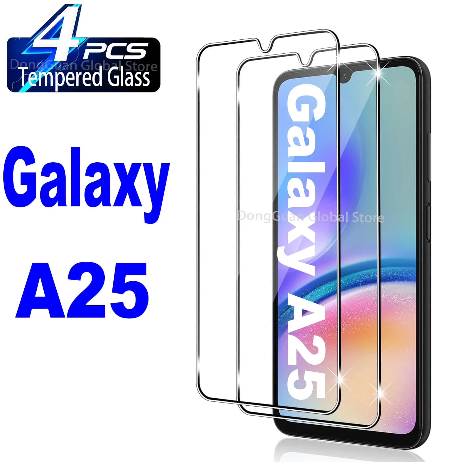 2/3/4 pezzi per Samsung Galaxy A25 pellicola proteggi schermo in vetro temperato