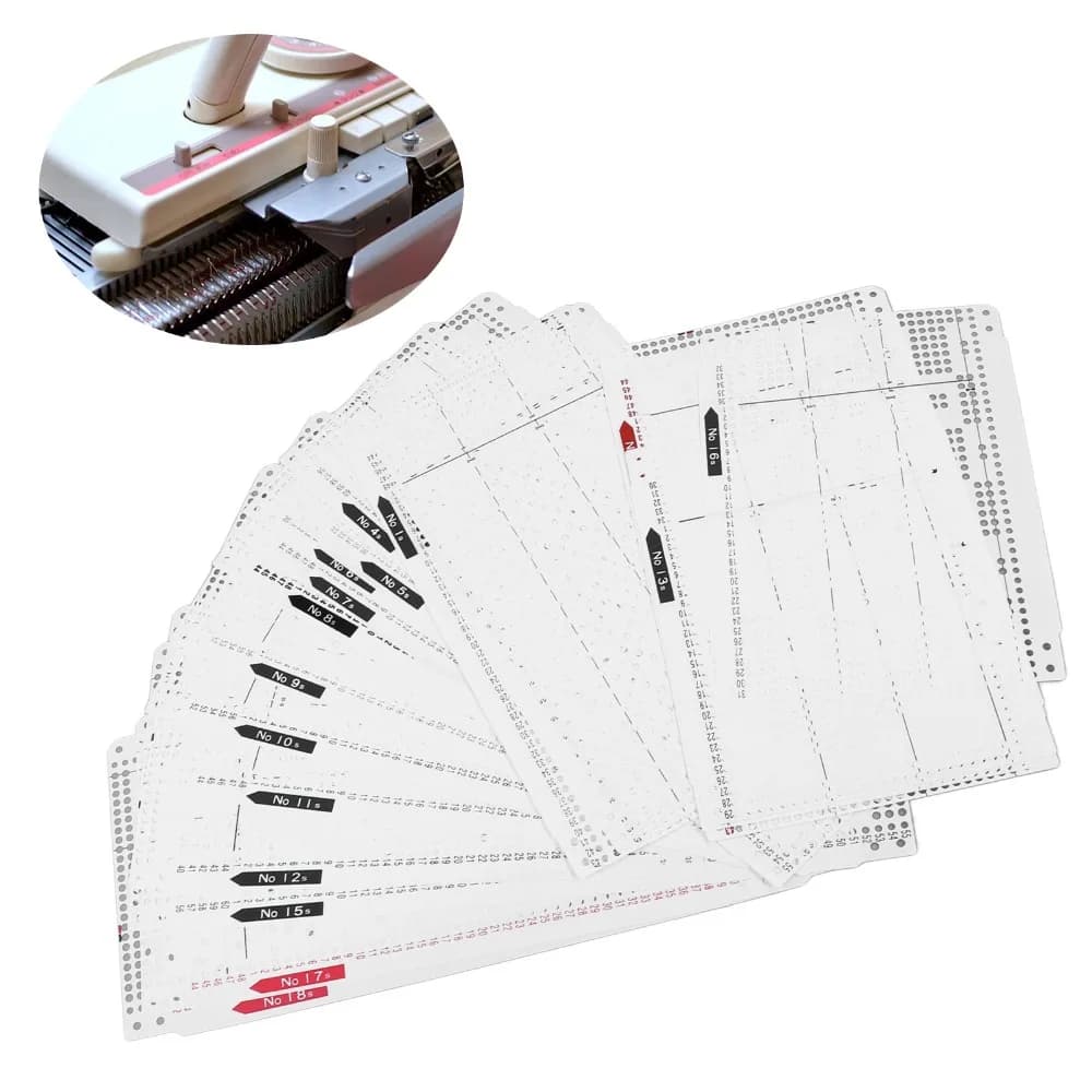 20Pcs Durable 20 Patterns Knitting Machine Accessories 1-20 Punching Flower Punch Cards Stitch Pattern Cards Home Crafting