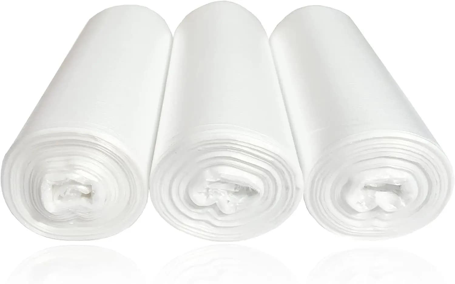 6 Gallon Trash Bags, Small Garbage Bags for 5-6 Gallon Bins, Clear Wastebasket Liners, 75 Counts, 3 Rolls, Strong & Durable