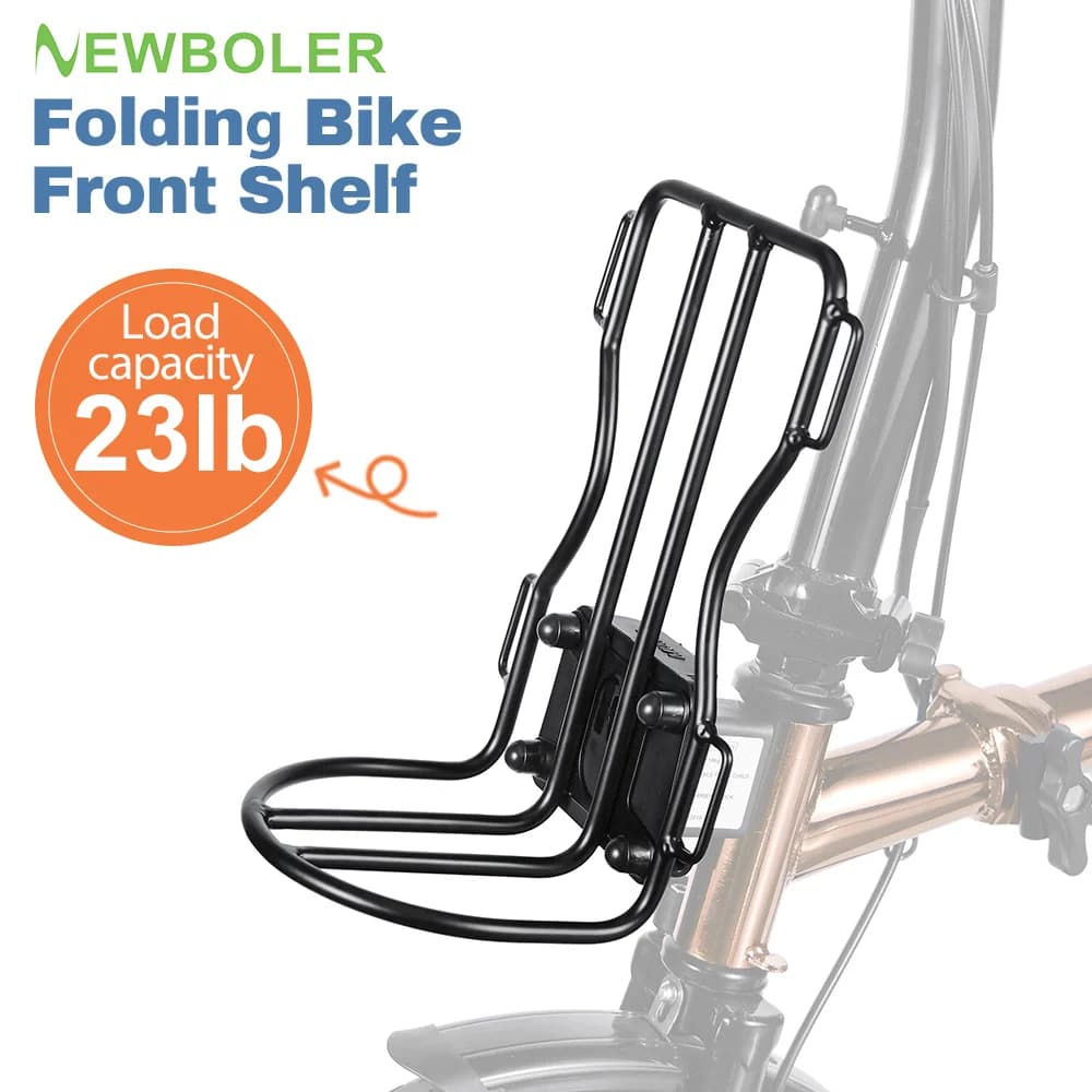 NEWBOLER Metal Front Rack for Brompton Bike Bag Front Lightweight Shelf Luggage Rack Bicycle Accessories