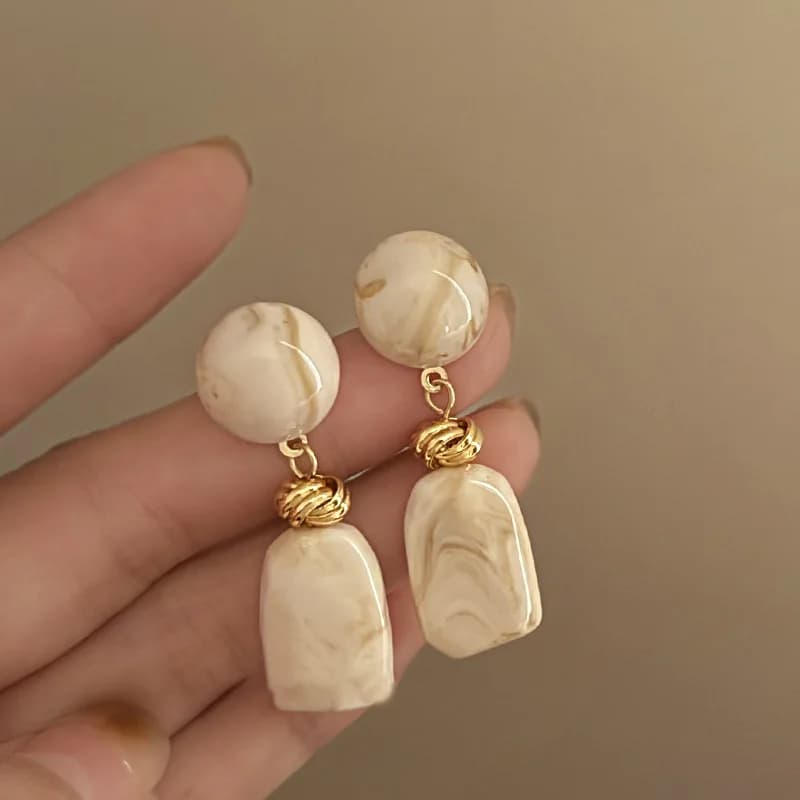 Vintage Irregular Resin Drop Dangle Earrings For Women Girls New In Geometric Water Droplet Earrings Party Wedding Ear Jewelry