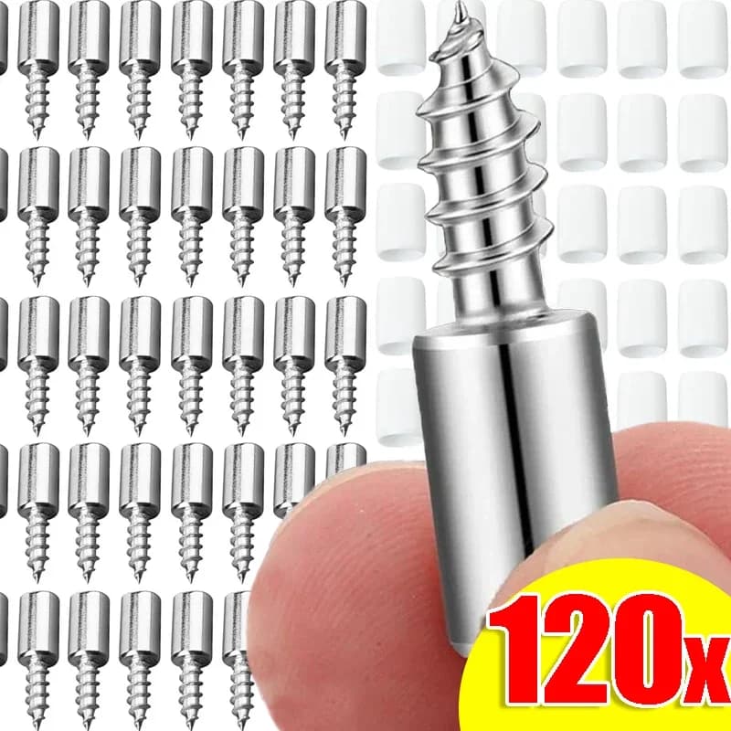 Mini vite fissa autofilettante staffa per mensola dell'armadio supporto in laminato con vite di supporto per piastra in vetro con strato di manicotto in gomma antiscivolo