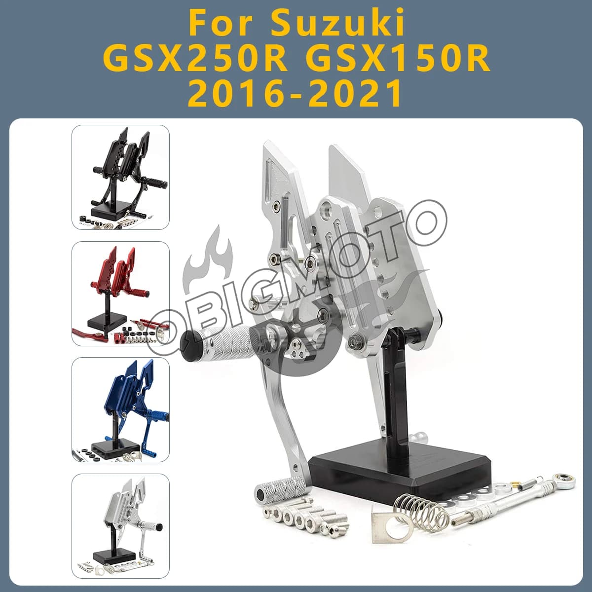 Pedane Posteriori Regolabili per Moto Suzuki GSX250R GSX150R 2021-2016 GSX 250R 150R