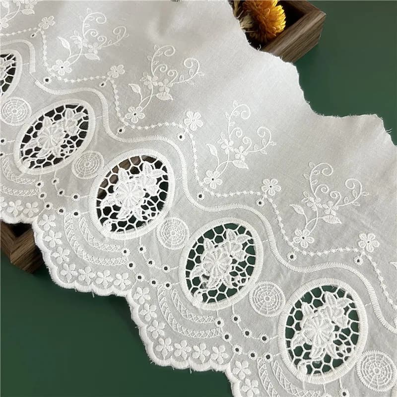 New Oil Painting Embroidered Cotton Fabric Milk Silk Hollow Water soluble Lace Skirt Home Soft Decoration Accessories
