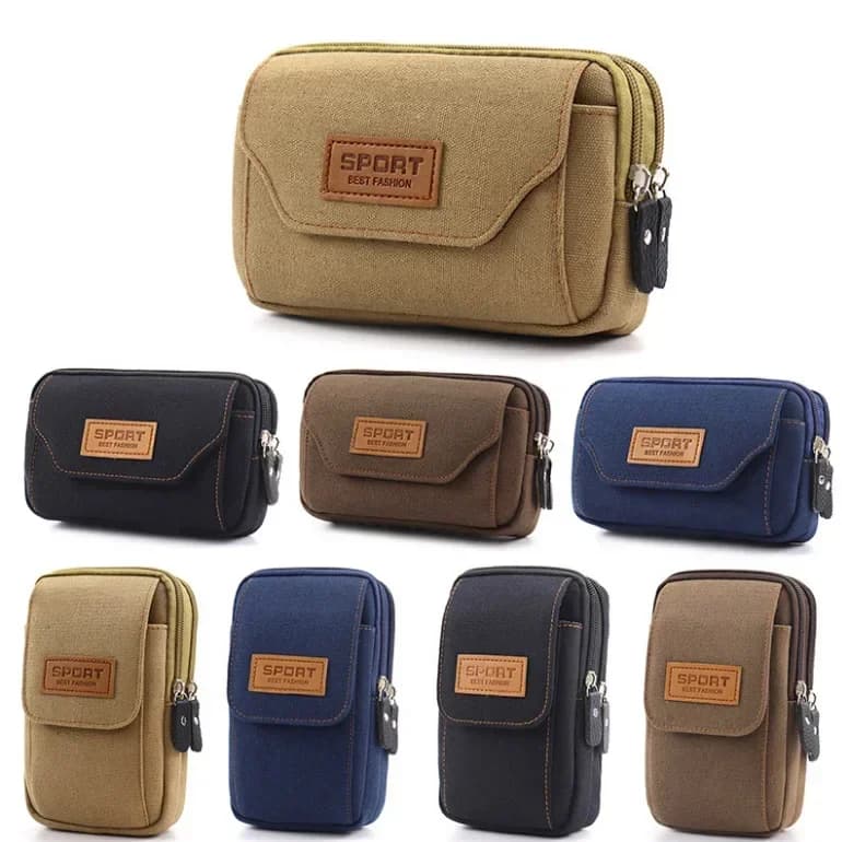 6.5 Inch Soft Men's Bag With Belt, Waist Bag, Small Pocket, Canvas Waist Bag, Running Waist Bag, Travel Camping Bag, Chest Bag
