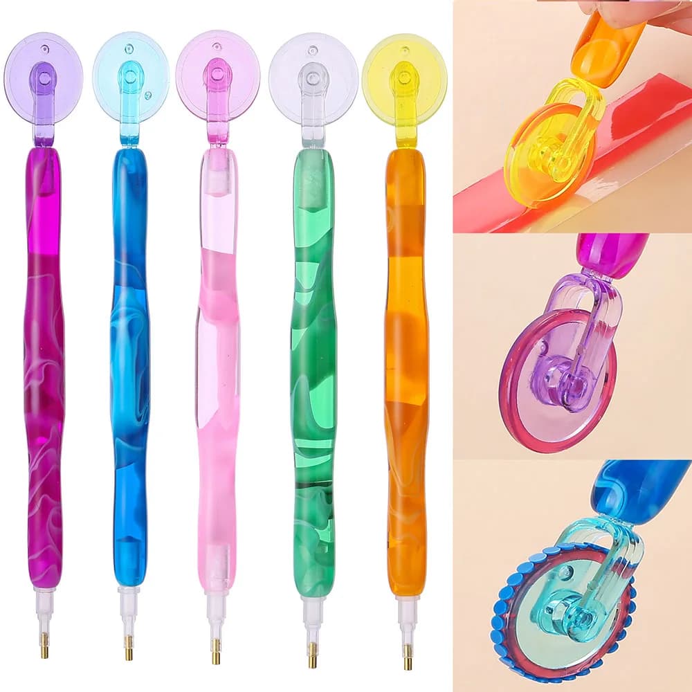 Kit di strumenti per pittura con diamanti da 9 pezzi, inclusa una penna punteggiata, multipli punte per penna, argilla cerata e un rullo - set di accessori artigianali