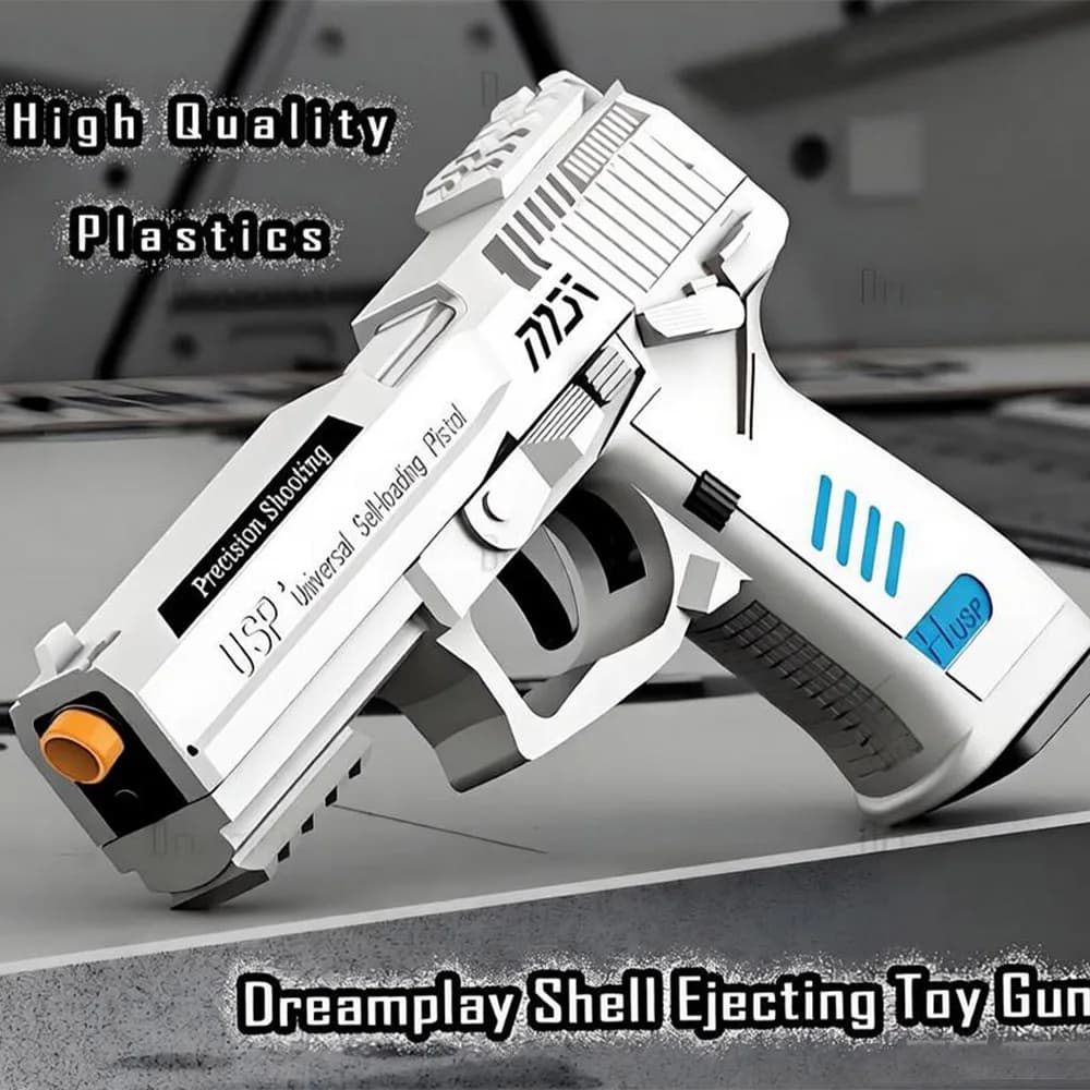 Fidget Toy USP Pistola giocattolo per bambini Ragazzo Giocattoli fantastici Pistola giocattolo realistica con proiettile morbido Look vero regalo di compleanno
