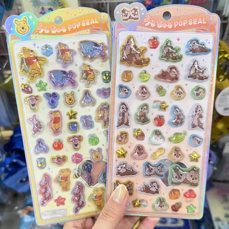 Adesivo in cristallo 3D Disney Chip e Dale, simpatico adesivo cartone animato Winnie The Pooh, decorazione per custodia del telefono, regalo fai da te per ragazza