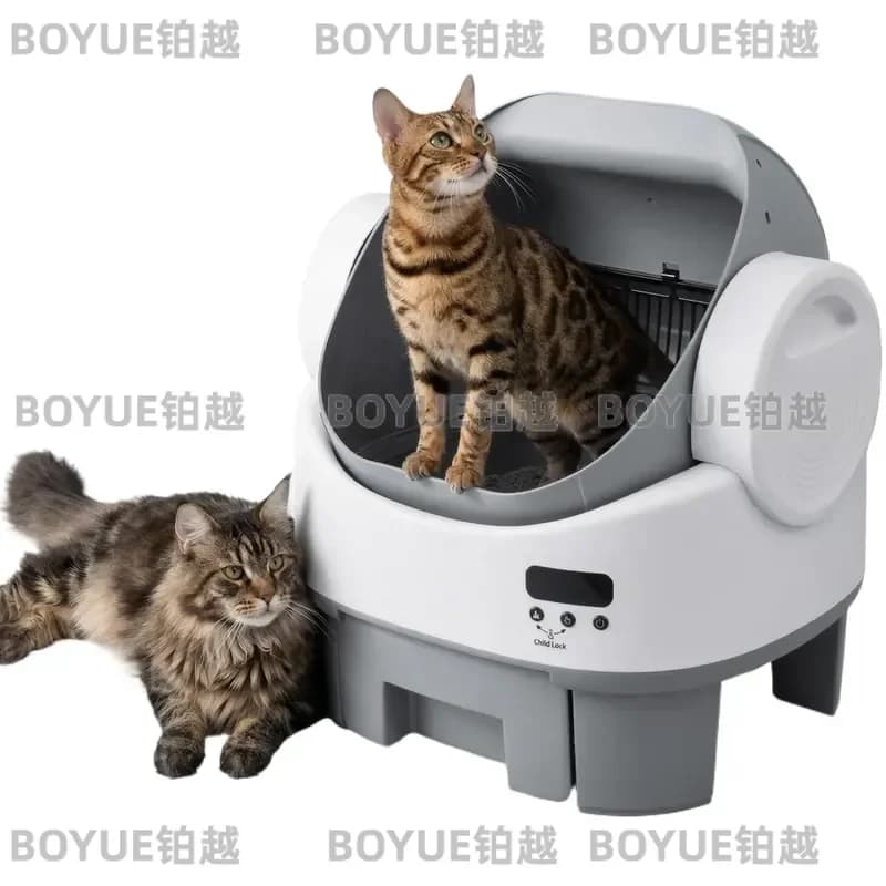 Self-Cleaning Cat Litter Box, Open-Top Automatic Litter Box with Child Lock, 10L Large Capacity Waste Drawer, No APP, Custom