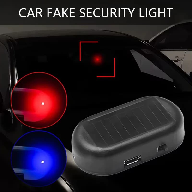 1/2 pcs auto fake safety light solar simulated alarm fictitious wireless warning lamp LED flashing anti-theft warning lamp