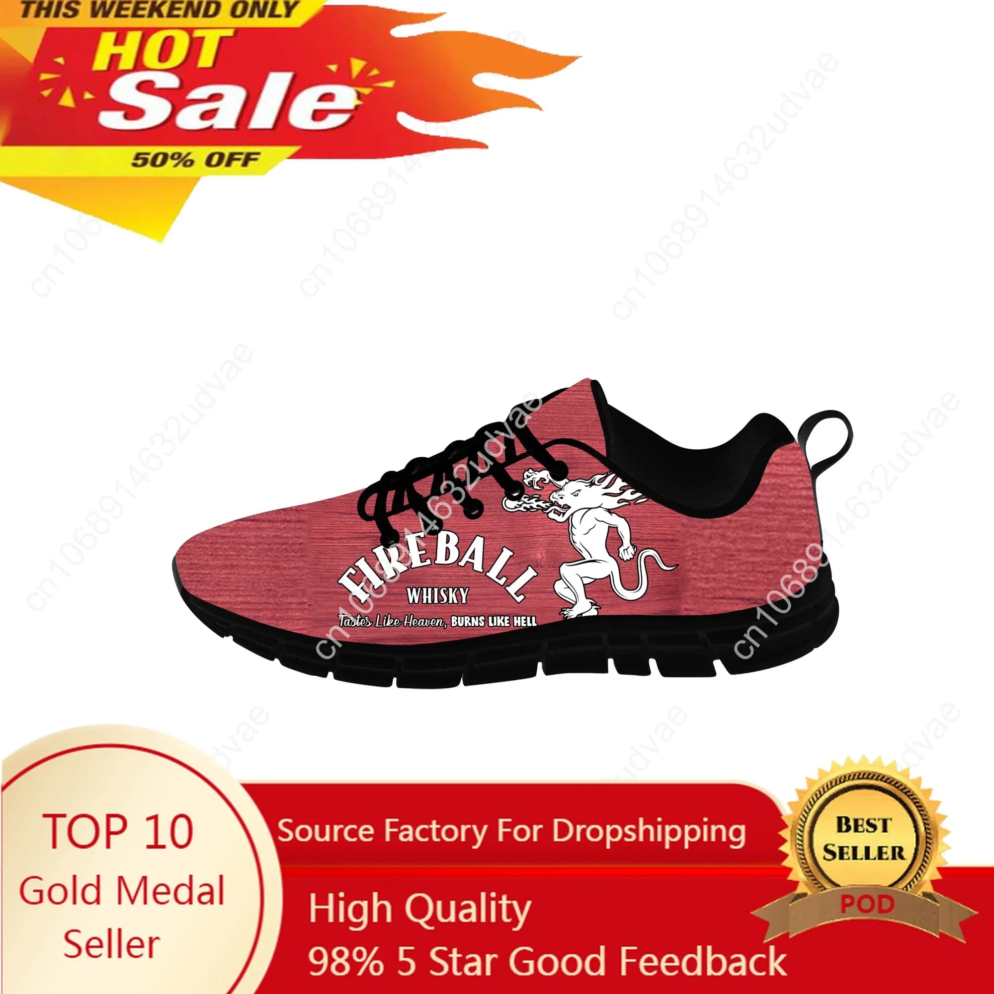 Fireball Cannella Sneakers basse Whisky Scarpe casual da donna da uomo Scarpe da corsa in tela Scarpa leggera stampata in 3D