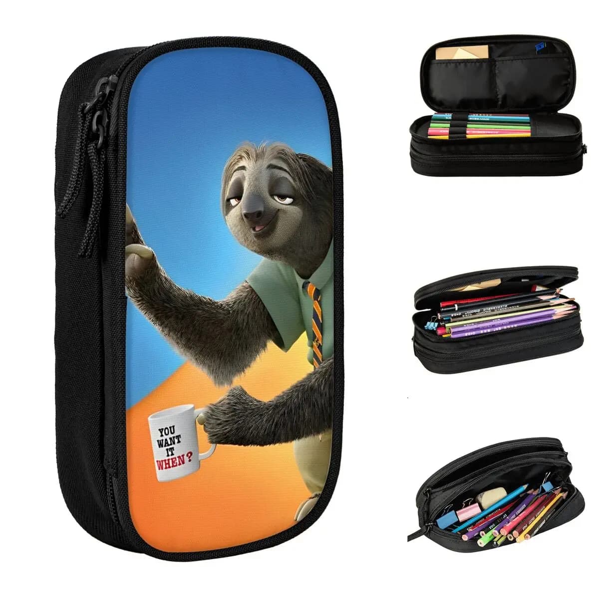 Astuccio Zootopia con Cerniera, Portamatite Estetico per Ragazzi e Ragazze, Astuccio Scolastico Portatile per Cancelleria