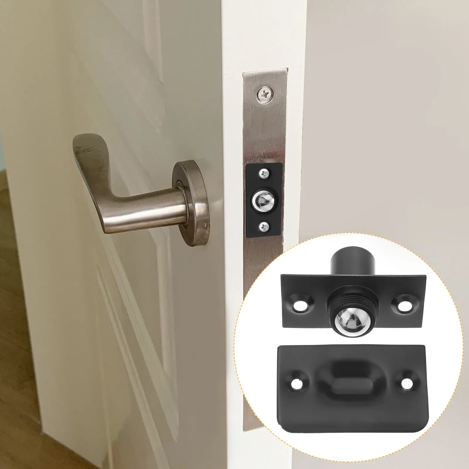 1Set Ball Catch Door Holder Solid Adjustable Stainless Steel Screen Closet Door Ball Catch Stopper for Interior Doors