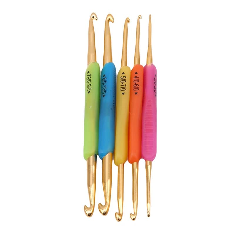 Set di ganci ergonomici per maglieria Aghi per uncinetto extra lunghi per mani artrite 2mm-9mm 5 pezzi/lotto