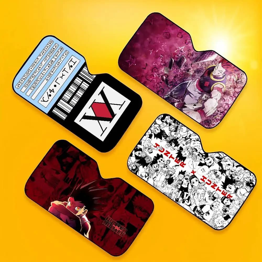 Parasole per parabrezza auto Anime Hisoka Hunter X Hunters, simpatico parasole anteriore per auto 70x130cm, riflettore di calore