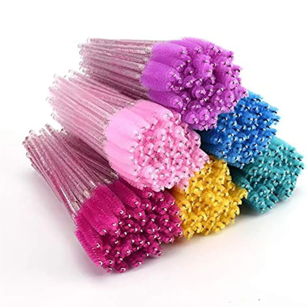 300 pezzi bacchette per mascara ciglia usa e getta pennelli per sopracciglia applicatore 6 colori pennello cosmetico per trucco con manico in cristallo ciglia