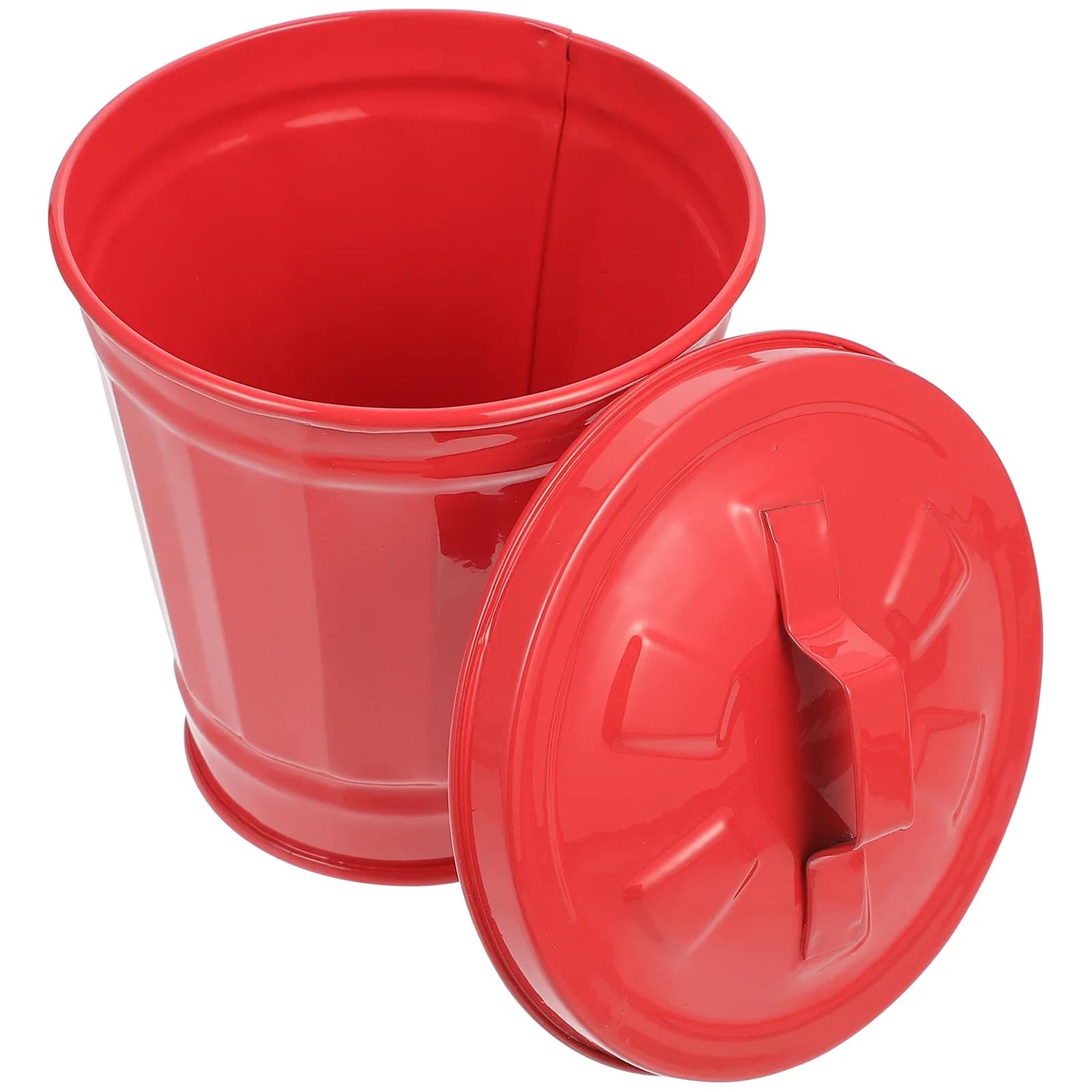 Car Trash Can Bin Garbage Pen Holder for Desk Metal Utility Pail Desktop Iron Office