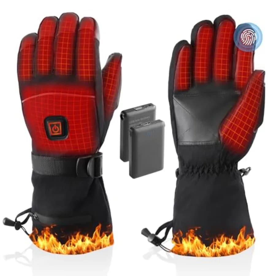 Guanti Riscaldati - Guanti Riscaldati Ricaricabili 5V 6000mAh per Uomo e Donna, Impermeabili e Antiscivolo, Guanti Elettrici Riscaldanti per Ciclismo