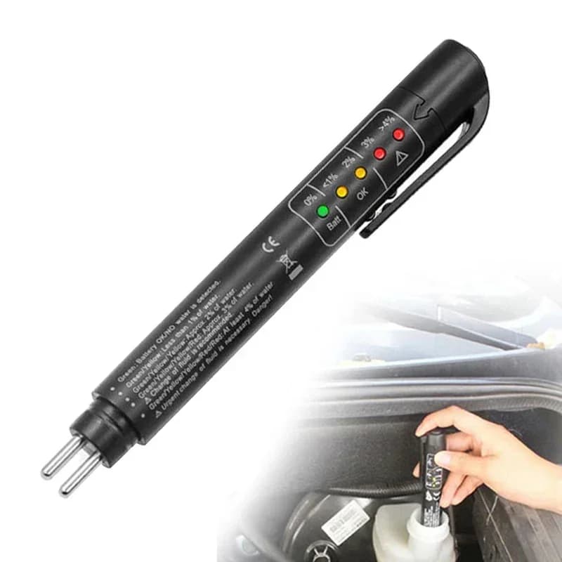 Penna tester liquido freni Display indicatore 5 LED per DOT3/DOT4 Penna elettronica Tester olio liquido freni Strumento di test automatico digitale