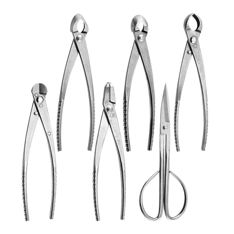 Set of tools for bonsai, shears for balls, oblique shears for potted plants, shears for buds of leaves, special for gardening, pruning tree nodule