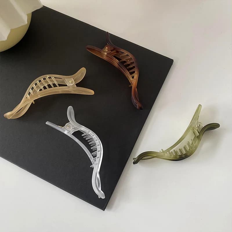 4 fermagli per capelli grandi a becco d'anatra, fermagli per coda di cavallo orizzontali per donne, accessori per capelli alla moda per la parte posteriore della testa