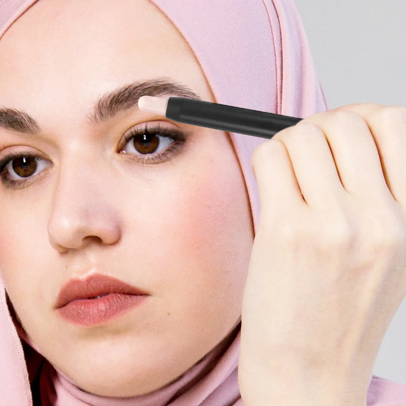 Reusable Double Toe Umbrella Pen with Integrated Brush, Stick for Make Eyes Smooth and Removable, Lightweight and Portable for Daily Use