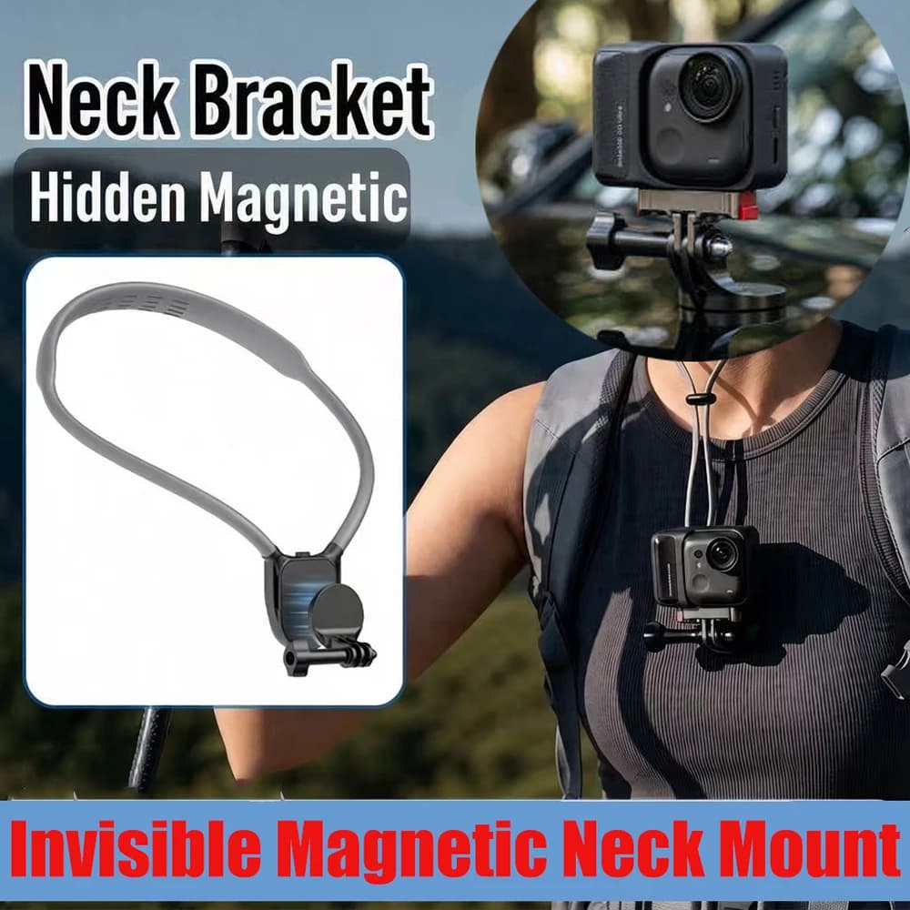 Invisible Magnetic Neck Mount, POV Neck Mount Action Camera Holder for Gopro 13 DJI POCKET 4 4P Insta360 Luna Ultra X5 DJI 360