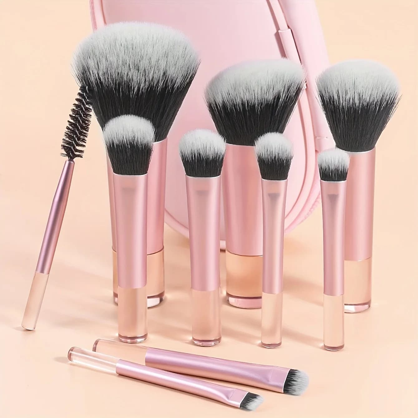 10 pennelli cosmetici minimalisti multifunzionali con custodia per pennelli da trucco per viaggi
