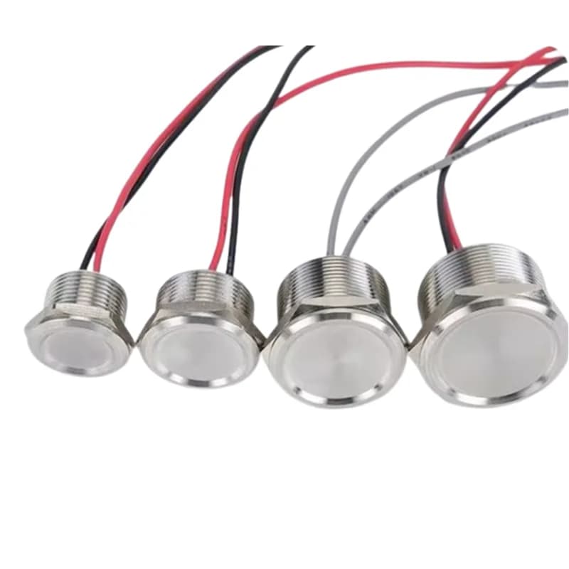 5PCS Interruttore Piezoelettrico 16/19/22MM Impermeabile Metal Touch Pressione Pulsante Subacqueo Interruttore Touch Piezoelettrico IP68