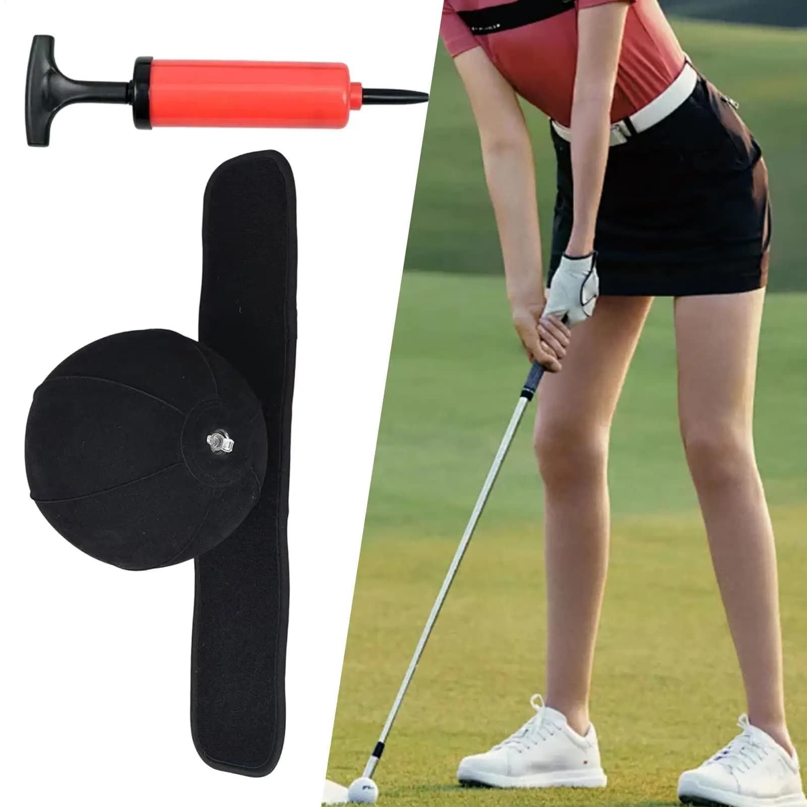 Inflatable Ball Golf Swing Trainer,Adjustable Arm Band Aid,For Golf Batting Training At Home Indoor And Outdoor Spaces
