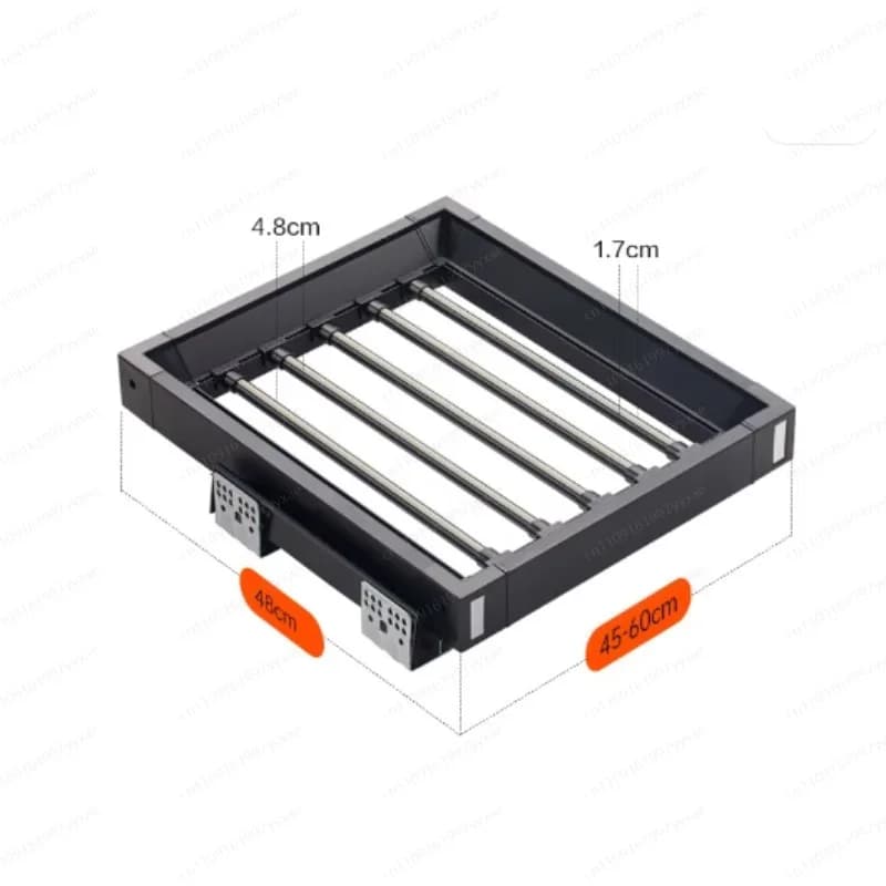 Invisible concealed stretcher with dampered sliding rails for balcony above the washing machine