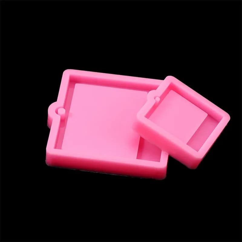Stampo portachiavi con cornice per foto da 1 pezzo/2 pezzi, ciondolo con etichetta per cani e gatti, stampo in silicone, artigianato per colata fai-da-te, accessori per la creazione di gioielli