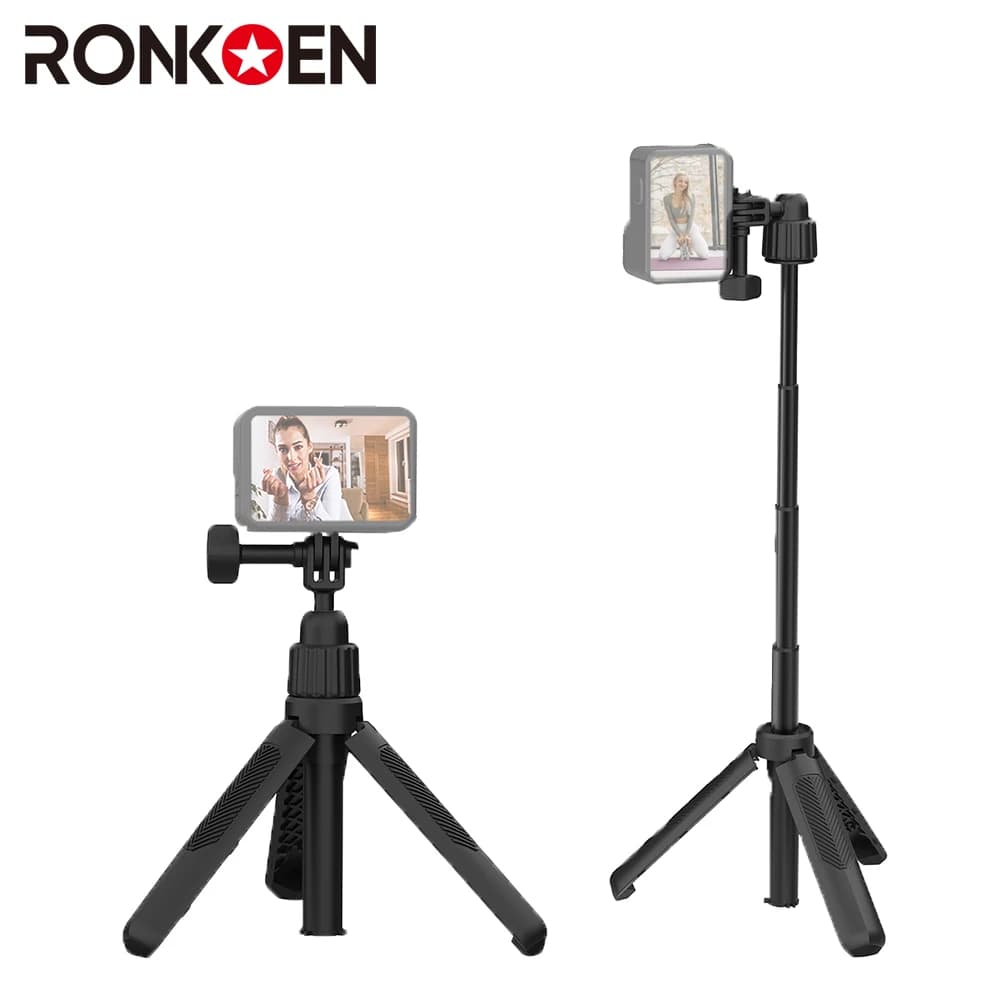 Ronkoen 40CM Mini treppiede selfie stick allungabile con vite 1/4 per GoPro Insta360 Osmo Action DJI Action Action Camera