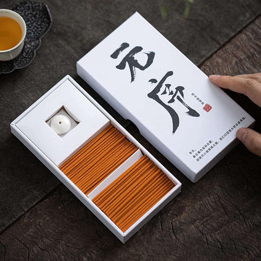 Incenso giapponese in bastoncini corti, incenso naturale alle erbe, fragranza legnosa per interni, purificante per la casa, aroma rilassante, confezione regalo