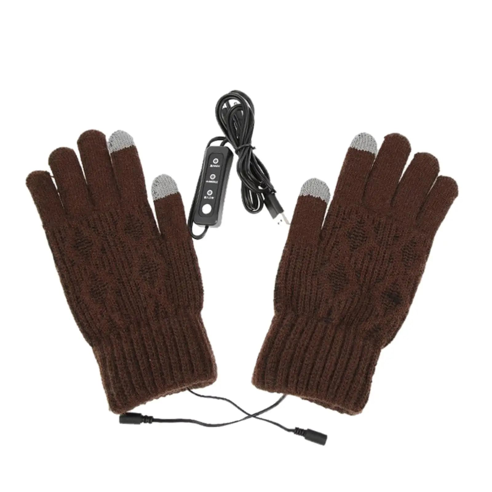 Guanti Riscaldati USB per Uomo e Donna, Guanti Invernali per Laptop, Scaldamani in Maglia, Design Lavabile