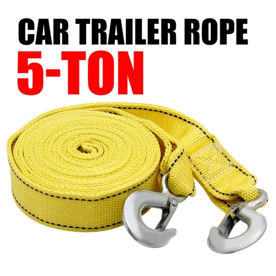 Tow cable for car, durable, from 5 tons, for trailer, for tow, towing rope, belt hooks, car accessories for road recovery