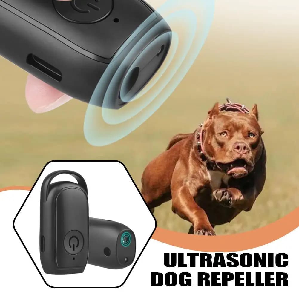Repellente Ultrasuoni Portatile per Cani 180mAh Ricaricabile a Lungo Raggio Antiabbaio con Luce LED