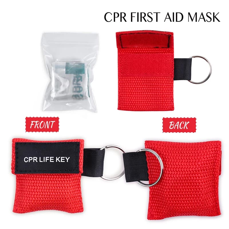 5/10 Pack Disposable CPR Mask with One-Way Valve Emergency Resuscitator First Aid CPR Face Shield for Survival & Outdoor Rescue