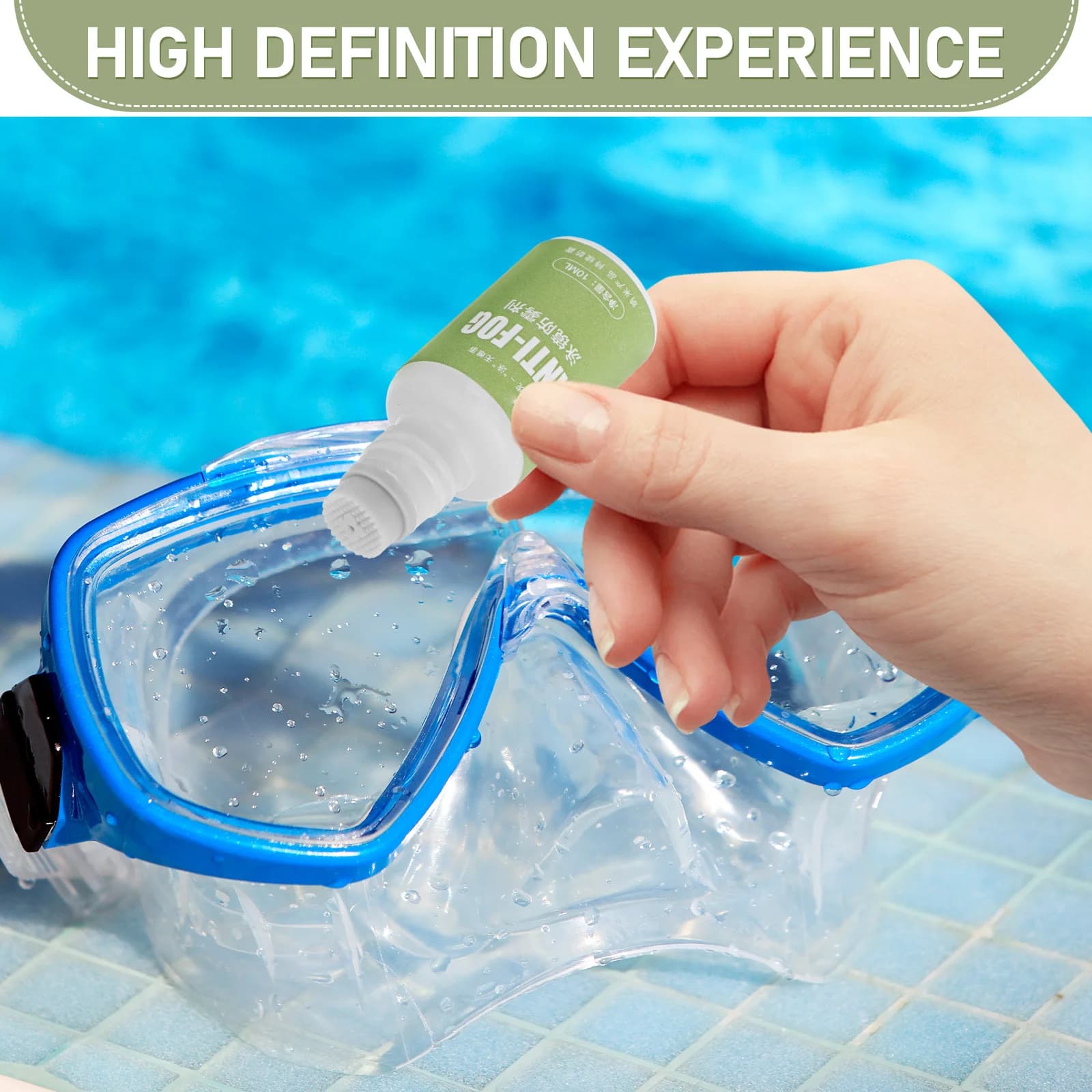 10 ml anti-fog spray for swim glasses Protection for transparent lenses Durable effect Easy to use Compact and portable