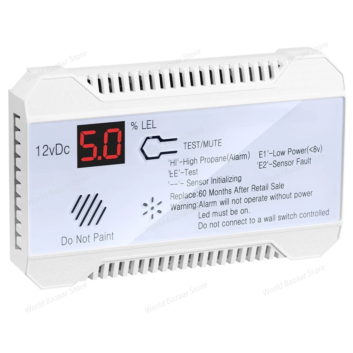 Rilevatore di propano 12V GPL Sensore di gas naturale Allarme perdite Sirena 85DB per auto RV Casa Tester di propano digitale