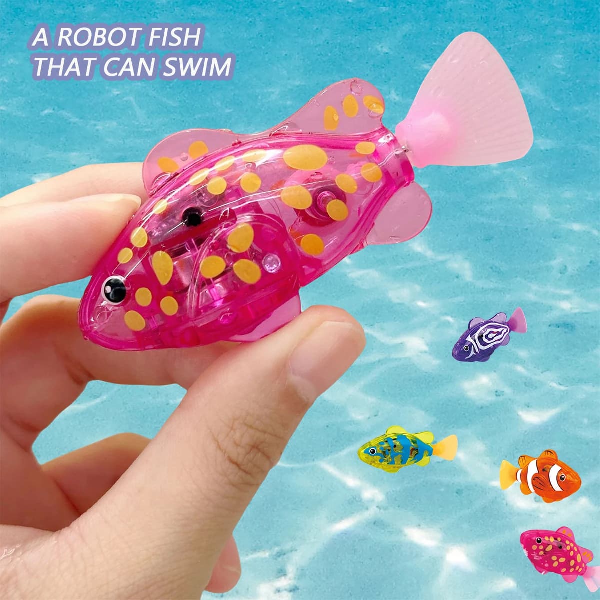 Pesce Giocattolo Luminoso con Sensore per il Bagnetto, Piccolo Pesce Elettrico che Nuota in Acqua, Pesce Realistico che Nuota, Giocattolo a Forma di Pesce Pagliaccio