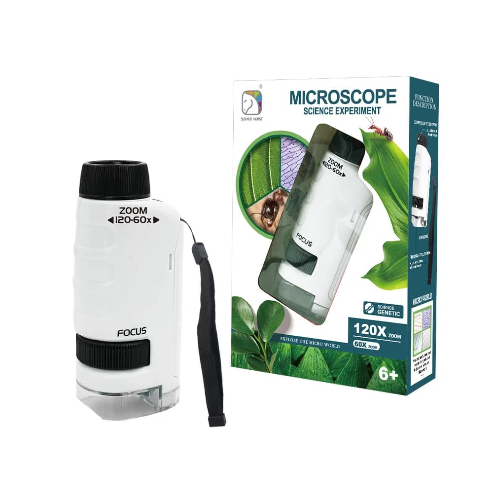 Microscopio scientifico per studenti HD: grado educativo con adattatore per telefono e LED wireless | Strumento da laboratorio di biologia STEM per adolescenti e casa