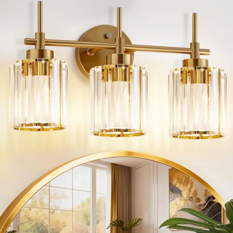 Lampade da Bagno con Paralumi Trasparenti, Moderna Illuminazione a Cristallo per Specchio da Bagno