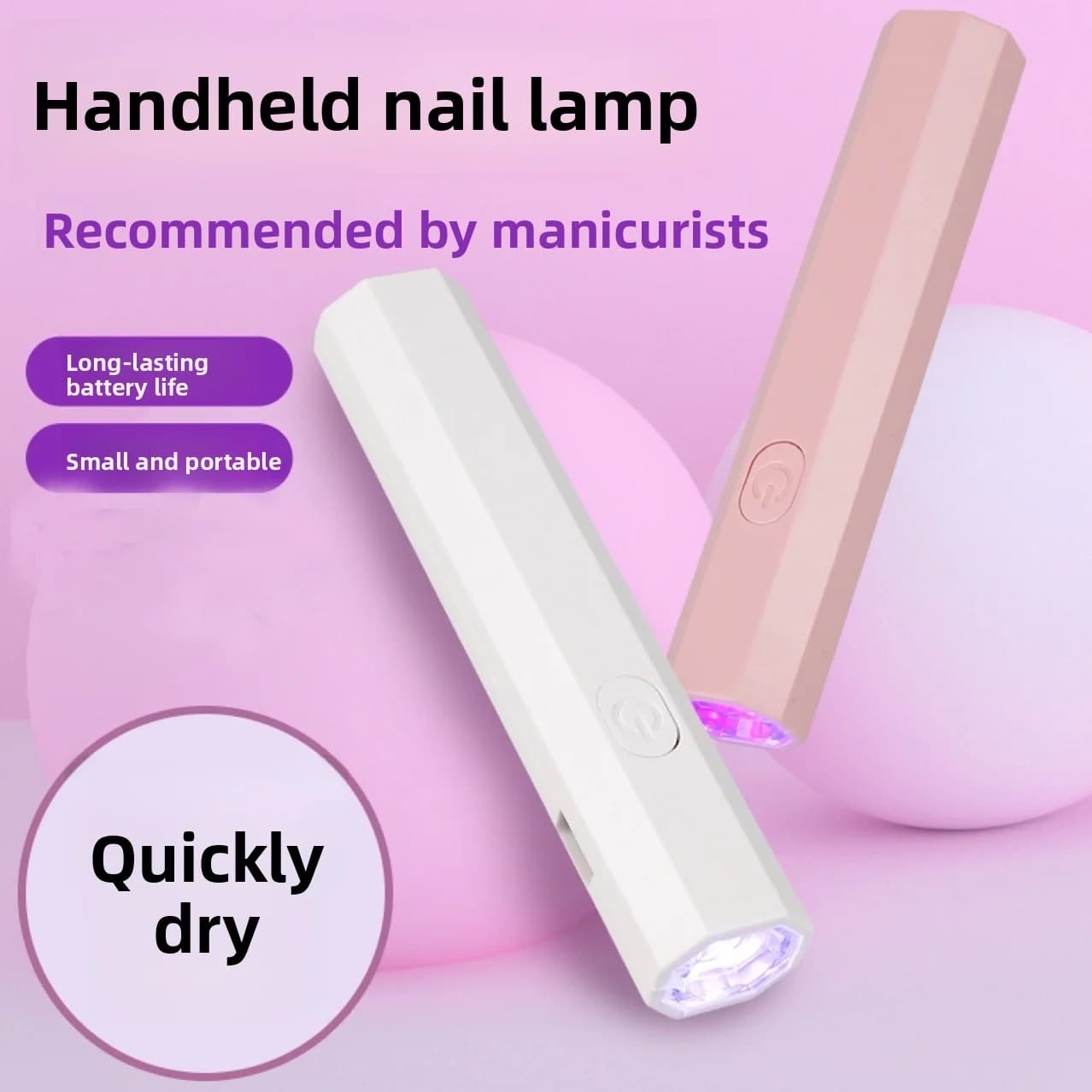 Mini lampada per unghie portatile portatile adatta a tutti gli smalti gel, asciuga unghie USB ad asciugatura rapida, mini penna torcia per lampada per unghie a LED UV