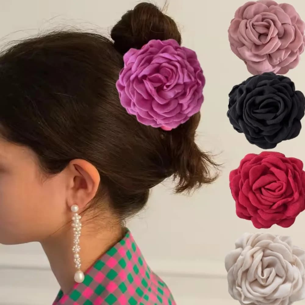 Fermagli per capelli a forma di rosa in tessuto francese per donne e ragazze, fermagli per capelli, barrette, forcine, accessori per capelli, regalo