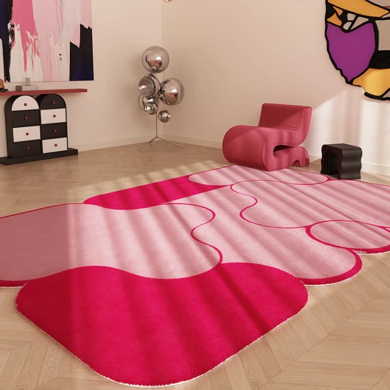 Dopamine girl bedroom decoration plush luxury carpets for living room soft pink shape plush mat soft and often