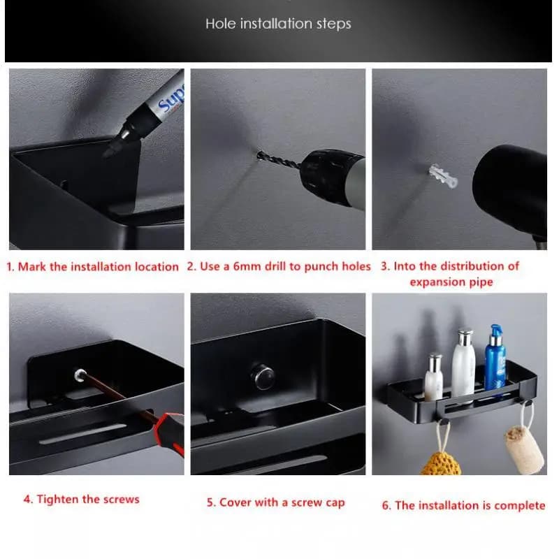 Stainless Steel Shelf with Hook Wall Mounted Storage Organizer