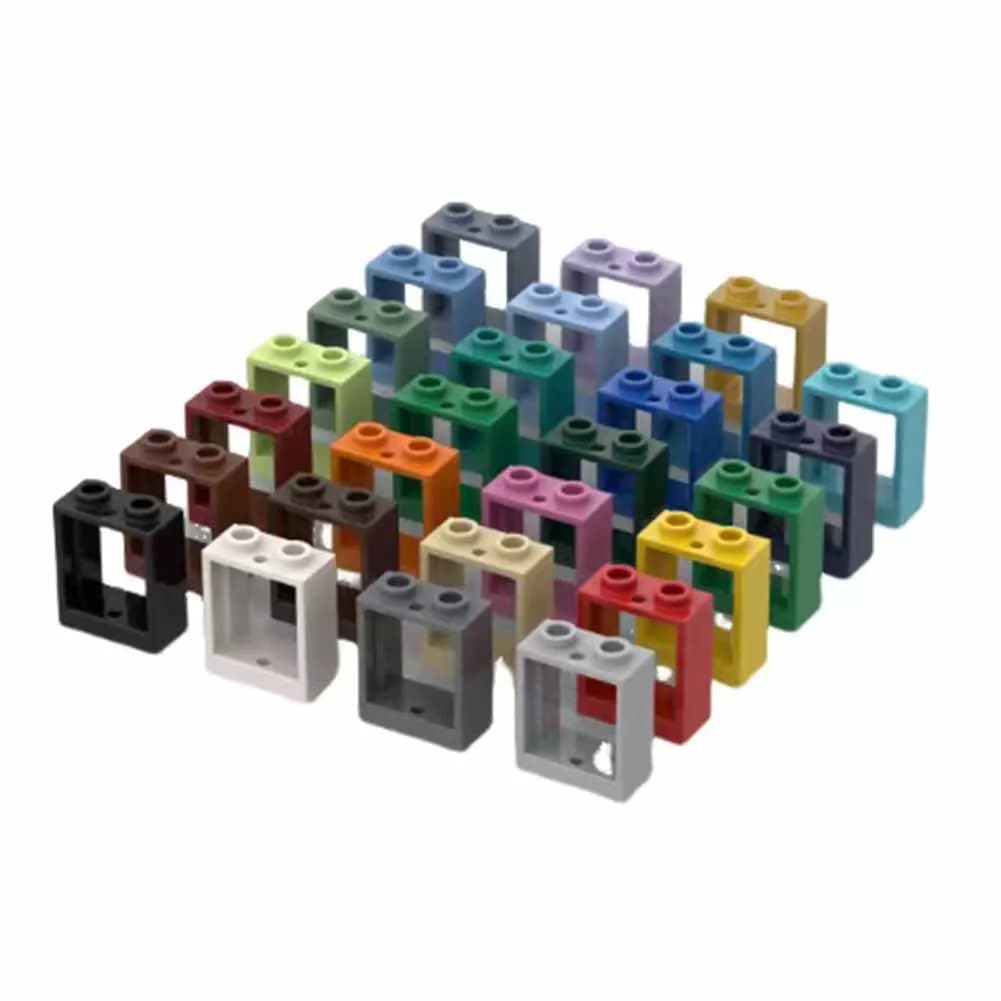 50 pzMOC accessorio 60592 79128 finestra 1x2x2 piatto anteriore compatibile mattoni fai da te particelle di blocchi di costruzione puzzle giocattolo per bambini