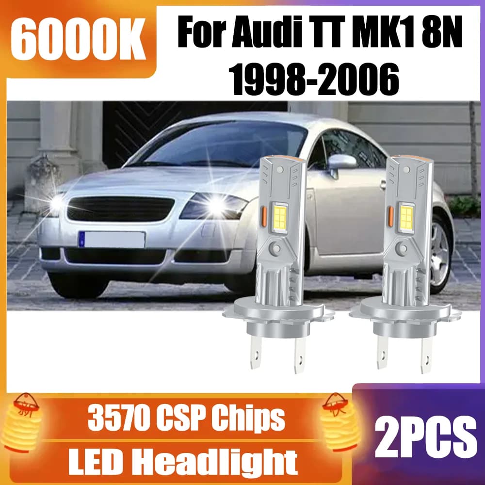 2PCS 6000K White Canbus No error H7 LED Headlight 12V 22000LM For Audi TT MK1 8N 1998 1999 2000 2001 2002 2003 2004 2005 2006